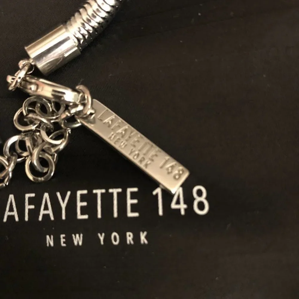 Lafayette 148 Lucite Necklace - Muted Green in color - Weight-114 Grams - Picture 5 of 7